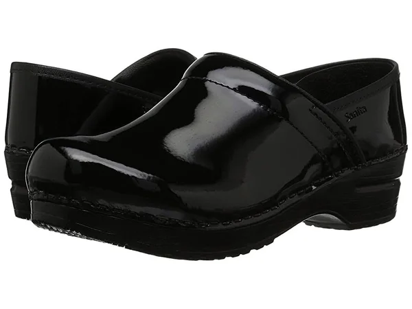 Sanita Women's Professional Patent Clogs Black 40