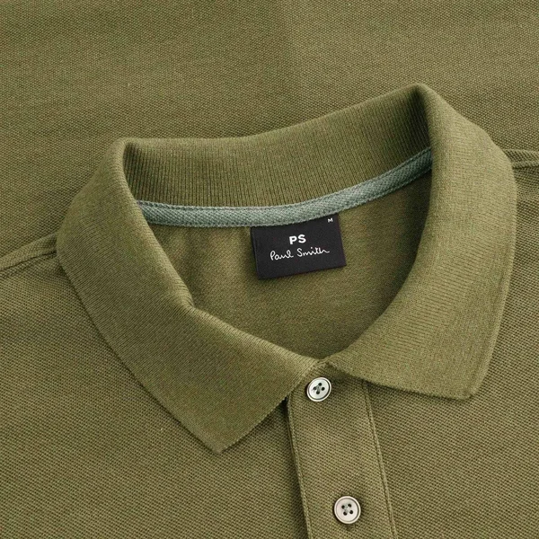 Paul Smith Organic Cotton-Pique Zebra Polo Shirt, Khaki, M2R-183KZ