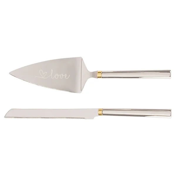 Golden Love Cake Serving Set