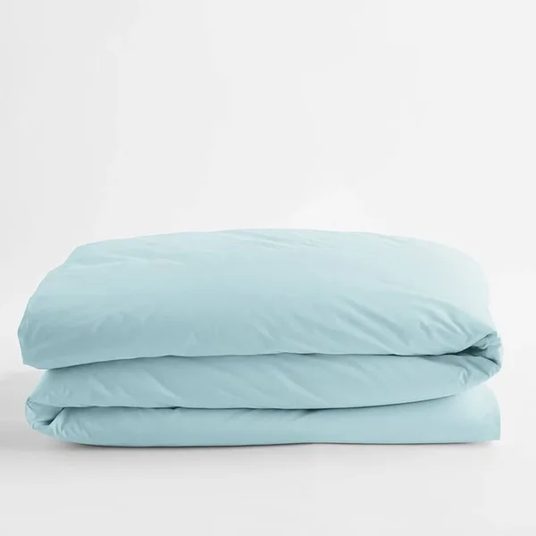 Company Cotton Percale Duvet Cover - Sky Blue - Size Twin, The Company Store