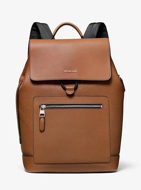 Michael Kors Hudson Pebbled Leather Backpack - Black - Backpacks