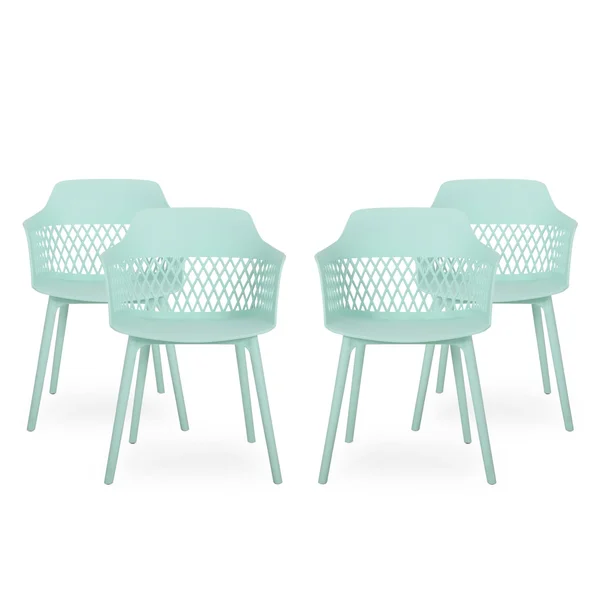 Azalea 4pk Resin Modern Dining Chair - Mint - Christopher Knight Home