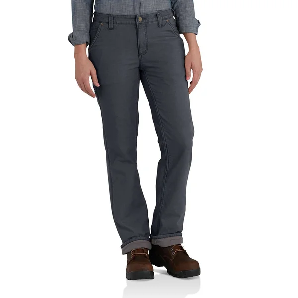 Carhartt Women's Original Fit Fleece Lined Crawford Pant (12 Tall Coal)