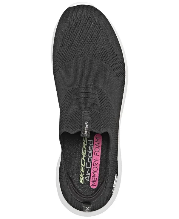 Skechers Women's Ultra Flex First Take Slip on Sneaker - Black/White