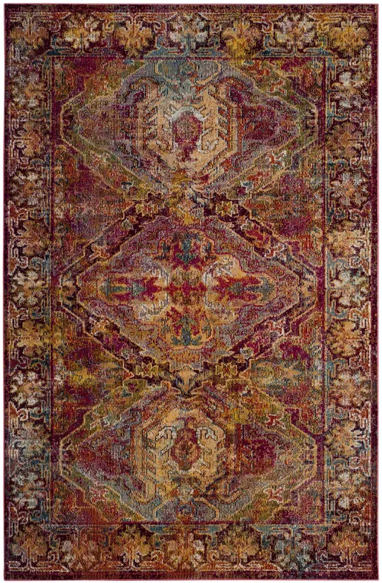 Safavieh CRS516B Crystal Fuchsia - Light Blue Area Rug - 4& x 6&