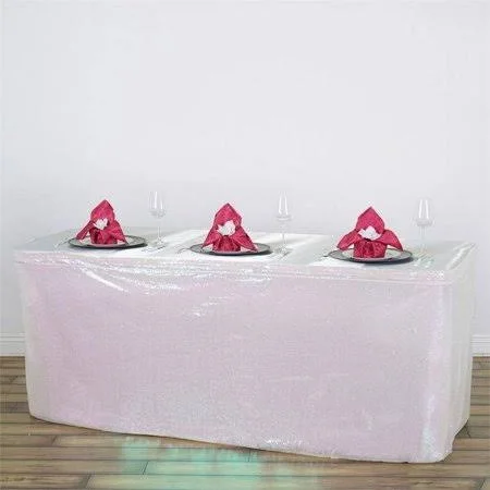 eFavormart Wholesale Wedding Party Glitzy Sequin Table Skirt for Kitchen Dining Catering Wedding Birthday Party Decorations Even