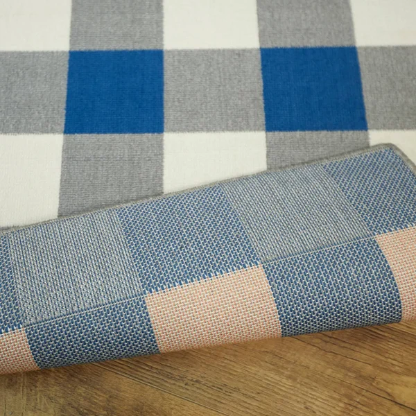 Porch & den Morgen Gingham Indoor/Outdoor Area Rug - 2&7x22 x 7& Runner - Orange