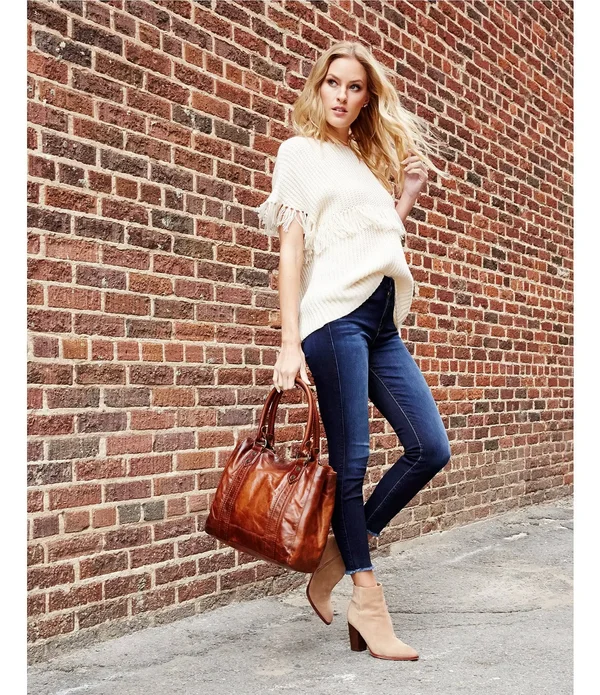 Frye Melissa Washed Leather Tote Bag - Amethyst