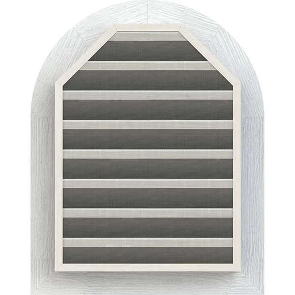 Ekena Millwork GVWRT20X2001RFPWR 20x22W x 20x22H Round Top Gable Vent (25x22W x 25x22H Frame Size): Primed, Functional, Rough Sa