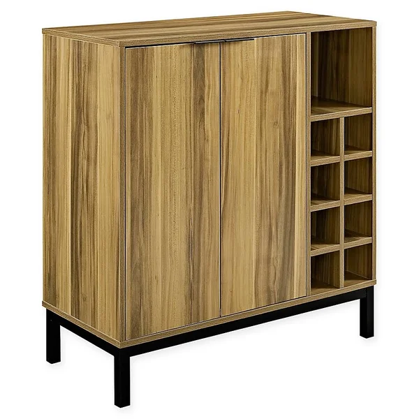 Forest Gate Modern Bar Cabinet with Wine Storage in Teak
