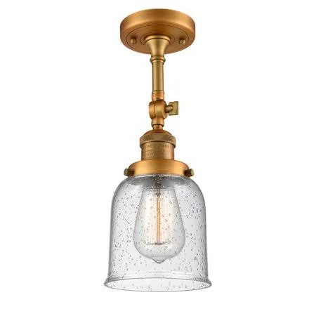 17 Stories Arsen Small Bell 1-Light Semi Flush Mount Fixture Finish: Brushed Brass