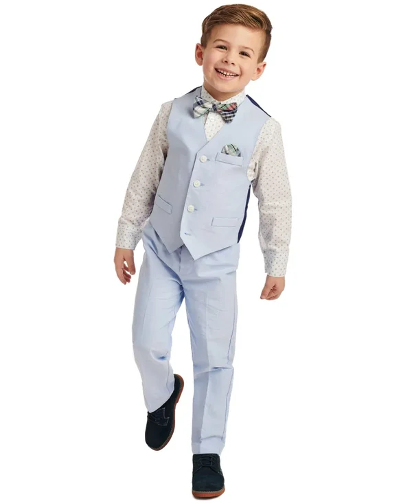 Nautica Toddler Boys 4-pc. Blue Oxford Vest Set - Oxford Blue