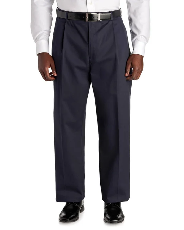 Savane Pleated Ultimate Performance Chino- Big & Tall - 54 30, Blue
