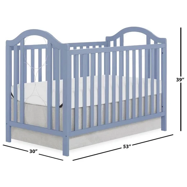 Slumber Baby Ariel Convertible Crib, Dusty Blue