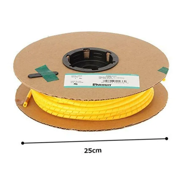 Panduit T25F-C4Y Spiral Wrap - Polyethylene, Yellow (100-Foot)