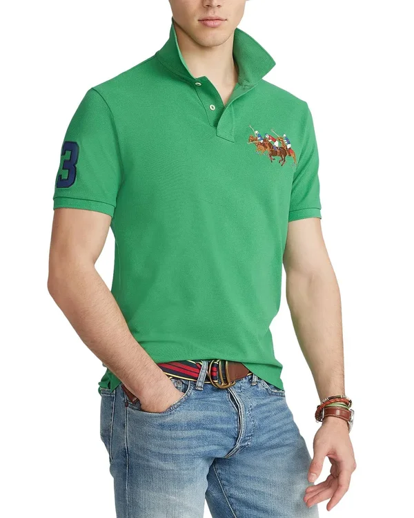 Polo Ralph Lauren Men's Custom Slim Fit Mesh Polo Shirt - Green - Size Small