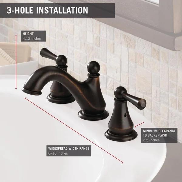 Delta Faucet Haywood 2-Handle Widespread Bathroom Faucet with Drain ASSEMBLY - Venetian Bronze 35999LF-RB