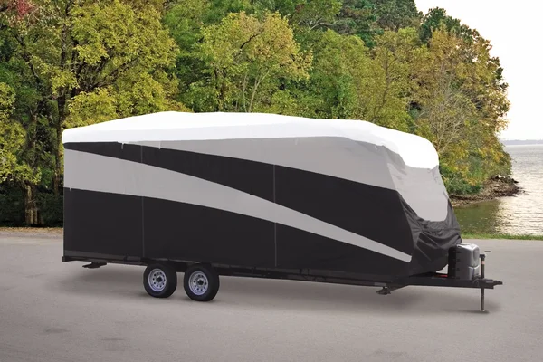 Camco Ultra Shield COVER, Travel Trailer, 20&1x22 to 22& in Black 45926