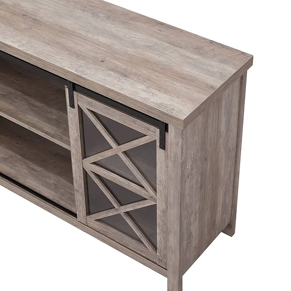 Henn & Hart TV0949 68 in. Clementine TV Stand Gray Oak