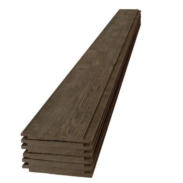 1 in. x 8 in. x 6 ft. Barn Wood Dark Brown Shiplap Pine Board (6-Pack)