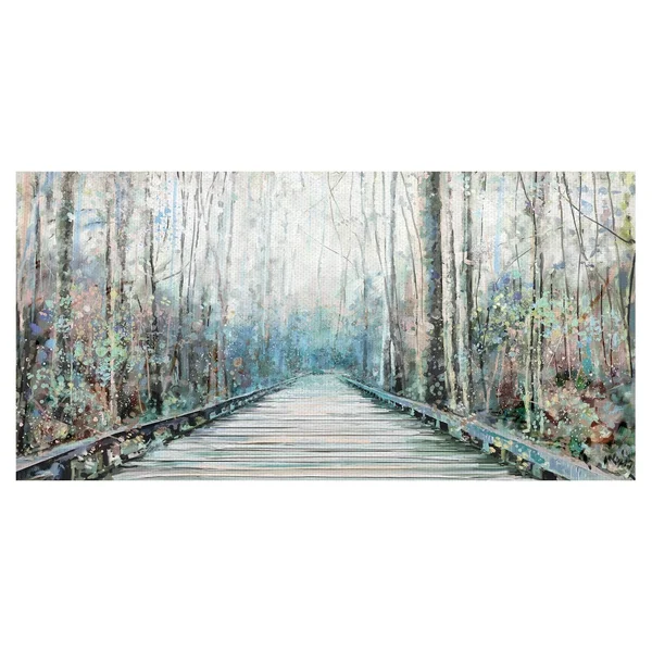 Masterpiece Art Gallery Summer Journey Forest Path by Studio Arts Canvas Art Print - Size: 17 inch x 34 inch
