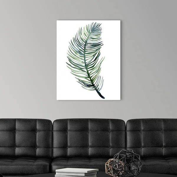 Watercolor Palm Leaves III - Large Solid-Faced Canvas Wall Art Print, Great Big Canvas