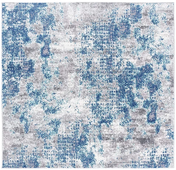 Safavieh Aston Rug Collection ASN704N - Navy - Grey - 10& x 10& Square