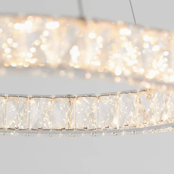Artika Celebrity 20-Watt Integrated LED Chrome Pendant with Clear Crystals