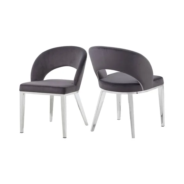 Meridian Furniture Roberto Grey Velvet Dining Chair