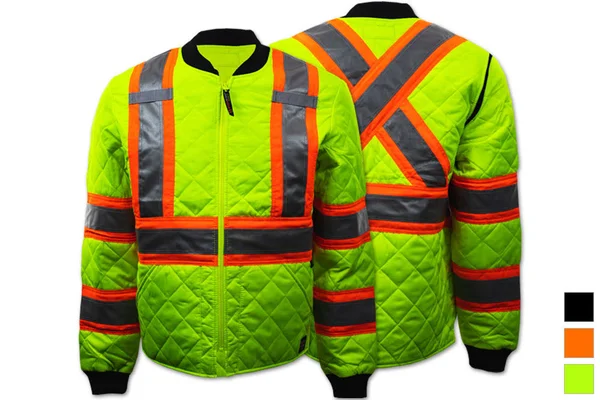Work King Adult Quilted Safety Jacket Green 2XL