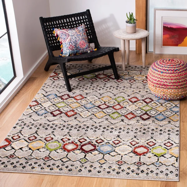 Safavieh Amsterdam AMS108K 5&1x22 x 5&1x22 Square Ivory - Multi Area Rug