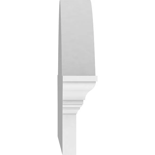 Ekena Millwork PEDPS044X120SGF03 44x22W x 12x22H x 2-1/2x22P Segment Arch w/ Flankers 3 Spoke Architectural Grade PVC Pediment