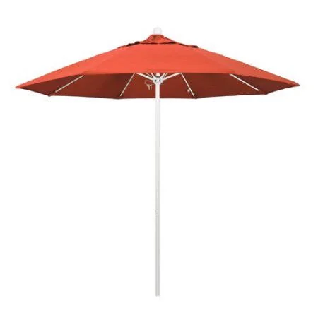 California Umbrella 9& Market Umbrella Frame Color: Matted White - Fabric Color: Olefin-Sunset