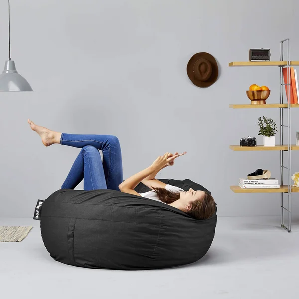 Big Joe Large Fuf, Bean Bag Chair, Black