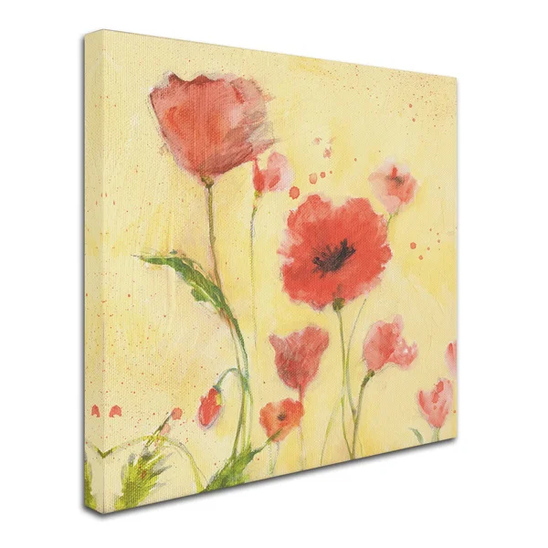 Trademark Fine Art 'Poppy Garden 1' Canvas Art by Sheila Golden - Size: 24x24, Yellow