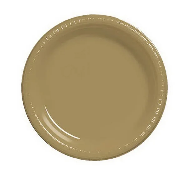 Creative Converting 28103021B Glittering Gold Dinner Plate, Plastic, Solid Bulk (Case of 600)