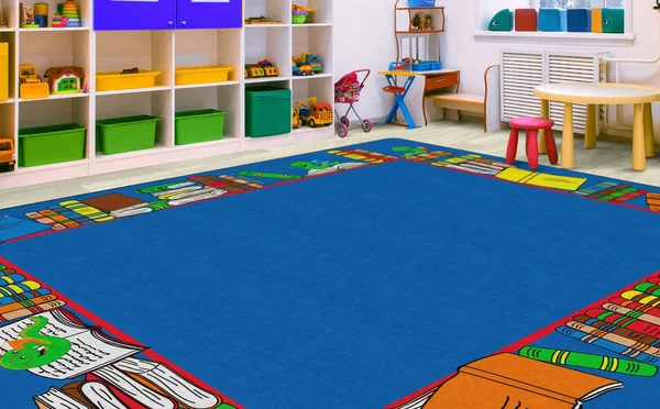 Flagship Carpets Bookworm Border Rectangle 6ft. x 8ft. 4in. Multicolor