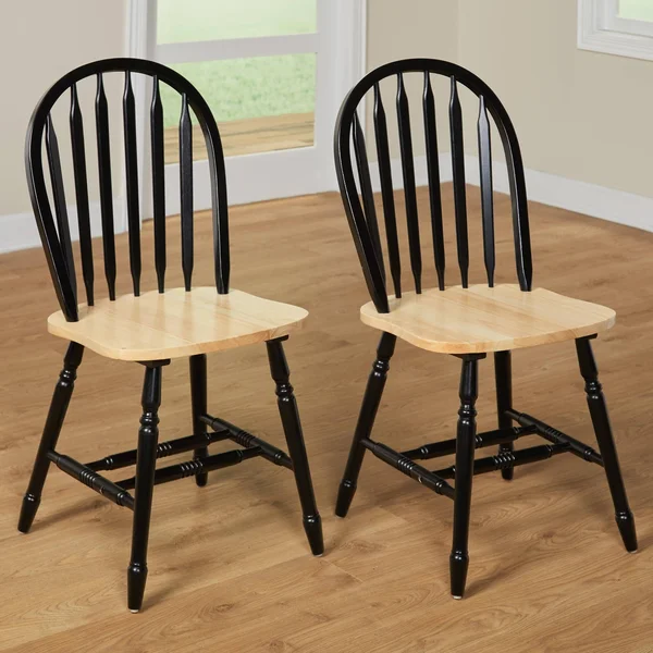 Arrowback Windsor Dining Side Chair - Set of 2 Black
