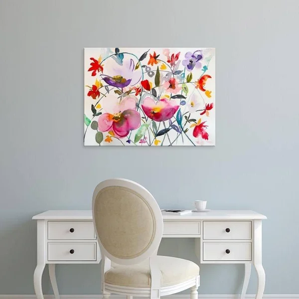 Easy Art Prints Karin Johannesson's 'Bohemian Garden' Premium Canvas Art - 18 x 24 - Modern Black Frame