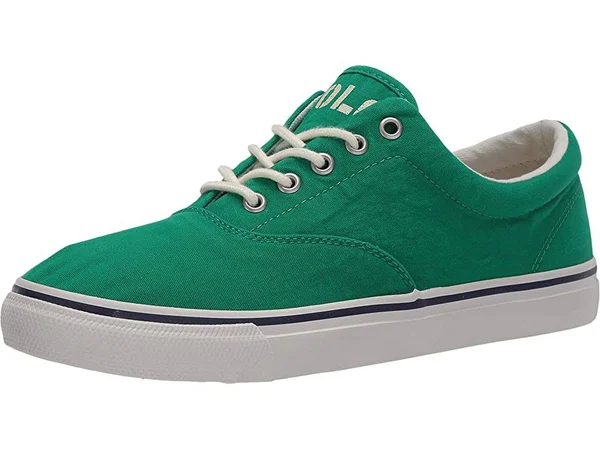 Polo Ralph Lauren Harpoon Men's Shoes Green Washed Canvas : 15 D