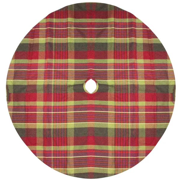 Northlight 48x22 Red and Green Plaid Rustic Woodland Christmas Tree Skirt with Green Trim - Green