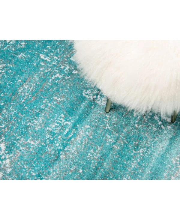 Unique Loom Casino Sofia Area Rug - Turquoise - 8& 0 x 8& 0 Square