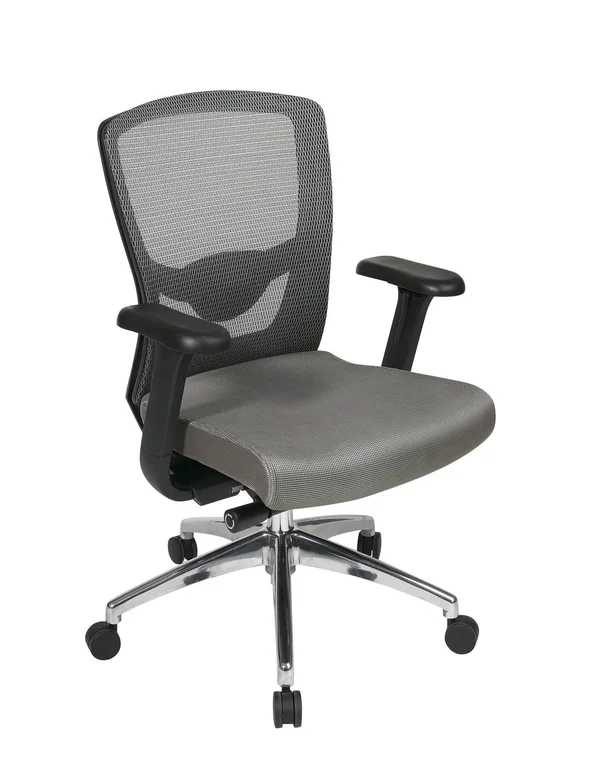 Office Star Pro-Line II Series Mid-Back Mesh Desk Chair - Grey/Black