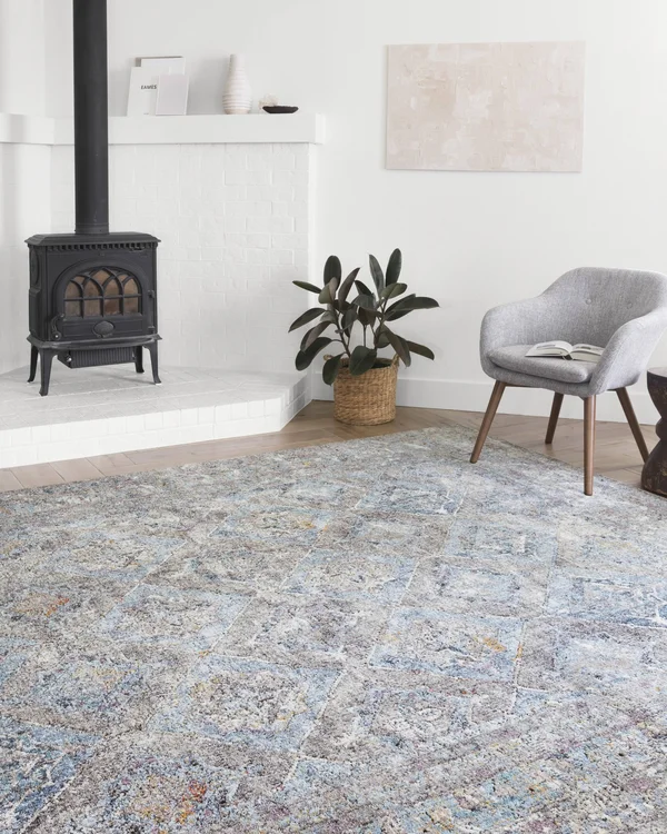 Loloi Dante DN-03 6&7x22 x 9&2x22 Granite - LT. Blue Area Rug