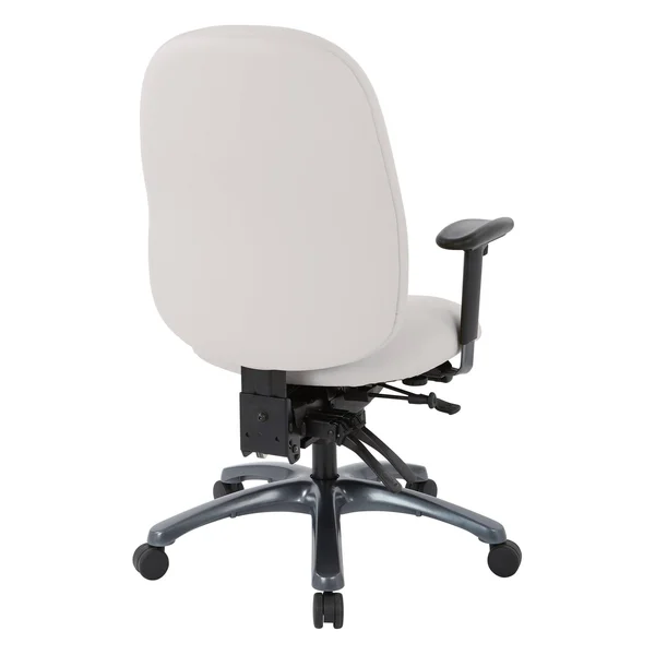 Multi-Function High-Back Office Chair with Seat Slider and Titanium Finish Base - Lipstick