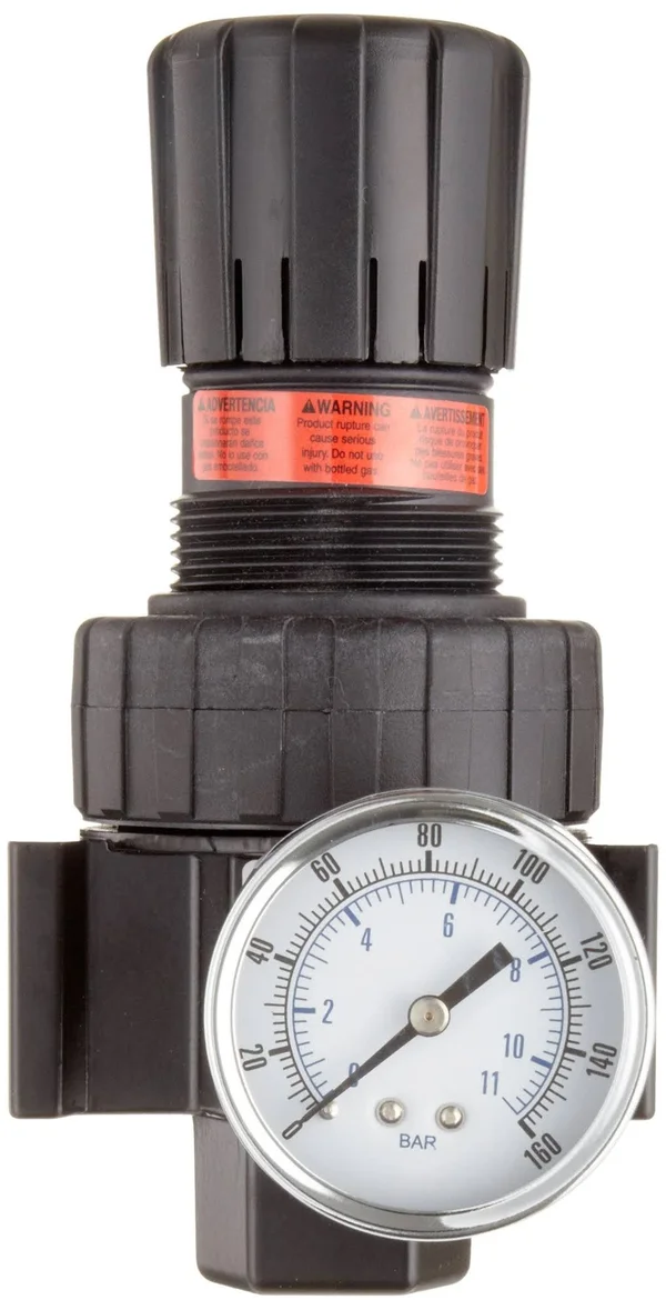 Parker 07R418AC Regulator, Relieving Type, 2-125 PSI Pressure Range, Gauge, 90 SCFM, 3/4x22 NPT
