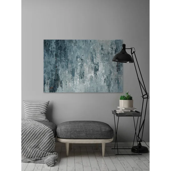Parvez Taj Tainted Dark Blues Painting Print on Wrapped Canvas - Size: 16 x 24