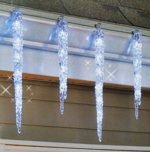 GE 100 LED Twinkling Ice Crystal Icicle Set 20 ct