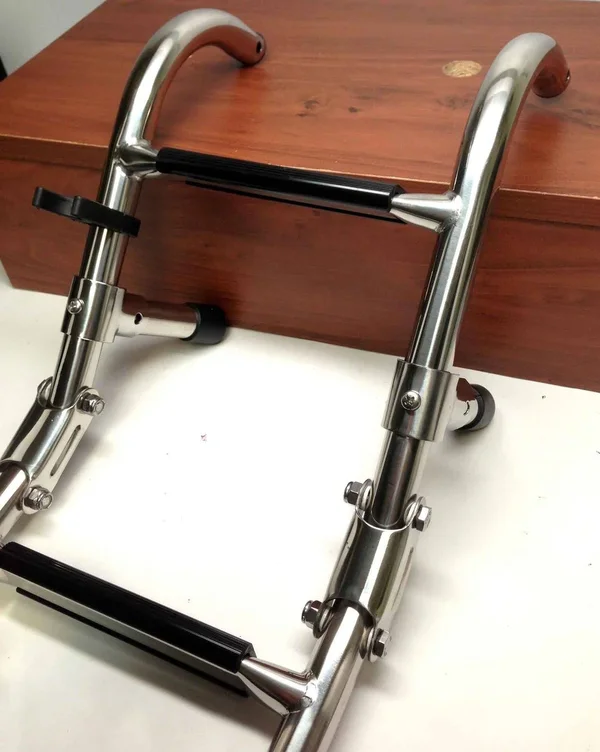 Pactrade Marine Boat Three Steps Foldable Ladder, Stainless Steel, Luxury