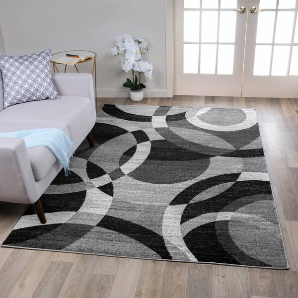 World Rug Gallery Contemporary Modern Circles Area Rug - Multi